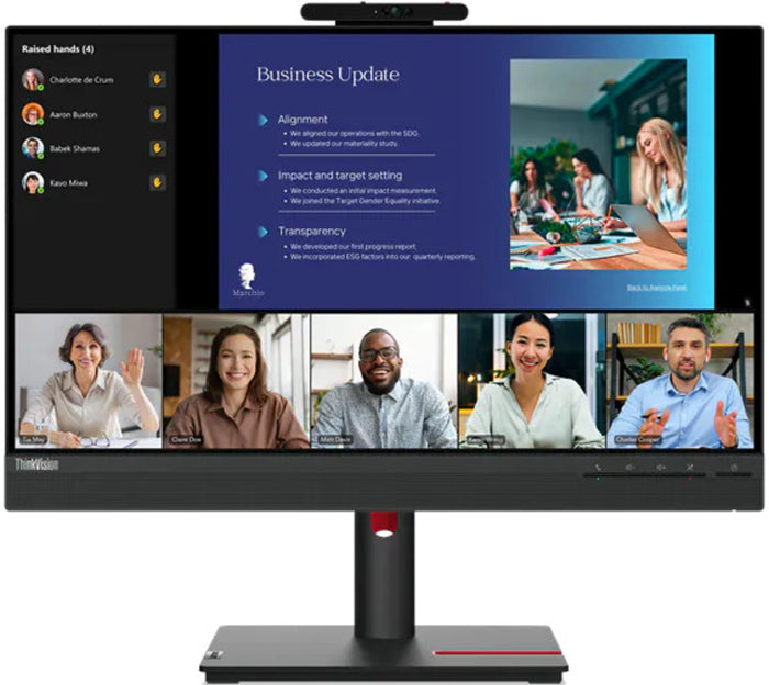Lenovo ThinkVision T24v-30 24" Class Webcam Full HD LCD Monitor | 63D8MAT3UK Desktop Monitor Lenovo