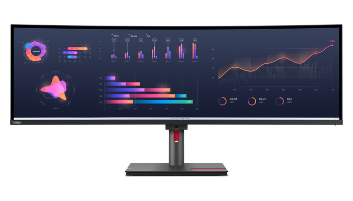 Lenovo 63DBRAT1UK/P49w-30 ThinkVision 49" 5K 60Hz Curved DQHD Thunderbolt USB-C Monitor Desktop Monitor Lenovo