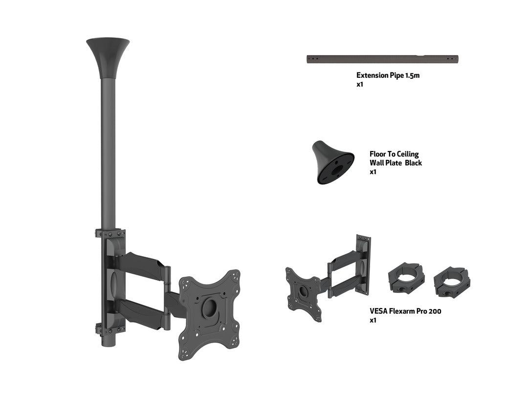 Multibrackets 17" - 42" - 1.5m Pole Single Side Display Ceiling Mount Ceiling Mount Bracket Multibrackets