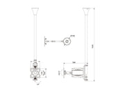 Multibrackets 17" - 42" - 1.5m Pole Single Side Display Ceiling Mount Ceiling Mount Bracket Multibrackets