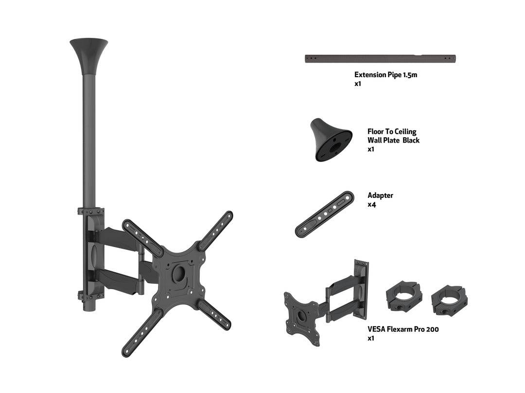 Multibrackets 17" - 42" - 1.5m Pole Single Side Display Ceiling Mount Pro Ceiling Mount Bracket Multibrackets