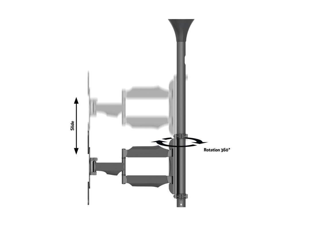 Multibrackets 17" - 42" - 1.5m Pole Single Side Display Ceiling Mount Pro Ceiling Mount Bracket Multibrackets