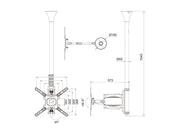 Multibrackets 17" - 42" - 1.5m Pole Single Side Display Ceiling Mount Pro Ceiling Mount Bracket Multibrackets