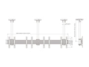 Multibrackets 0.8m Fixed 32"-50" Pro Series Menu Board Ceiling Mount For 4 Screens Ceiling Mount Bracket Multibrackets
