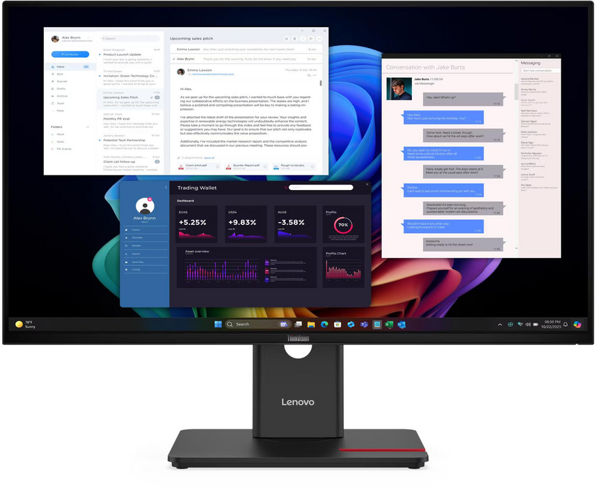 Lenovo ThinkVision T27UD-40 27" IPS Class 4K UHD LED Monitor | 64AFGAT2UK Desktop Monitor Lenovo