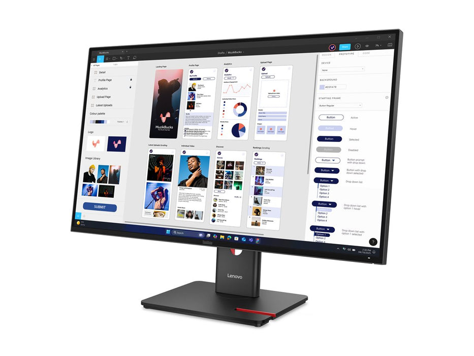 Lenovo ThinkVision T32UD-40 32" IPS Class 4K UHD LED Monitor | 64B0GAT1UK Desktop Monitor Lenovo