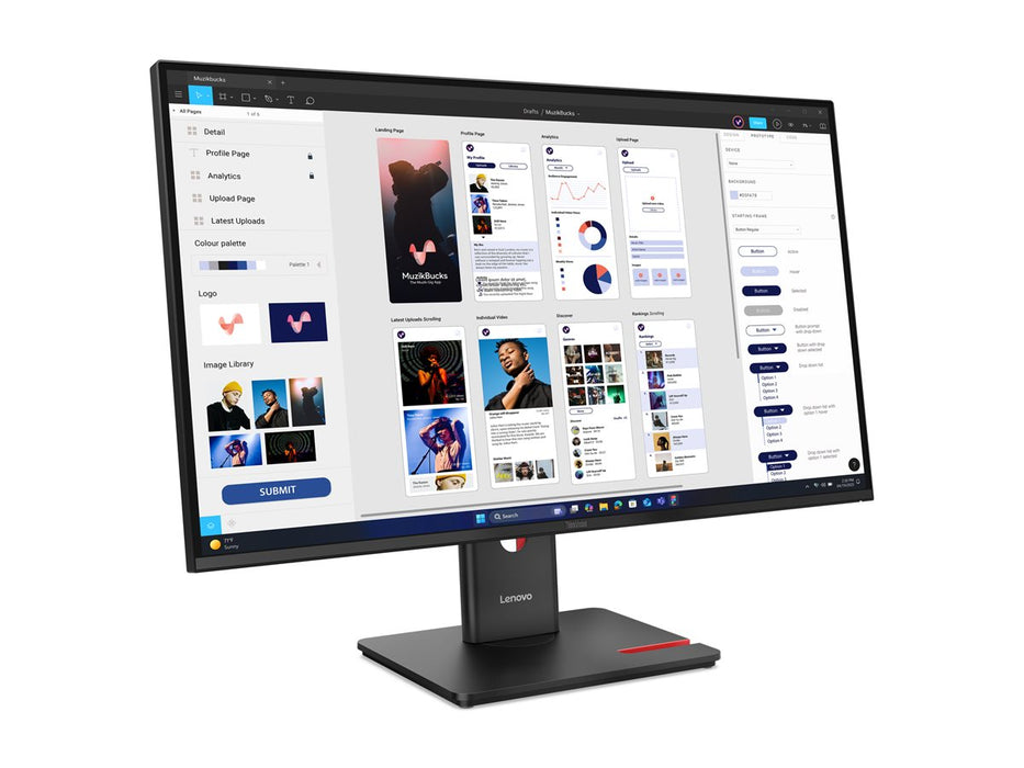Lenovo ThinkVision T32UD-40 32" IPS Class 4K UHD LED Monitor | 64B0GAT1UK Desktop Monitor Lenovo
