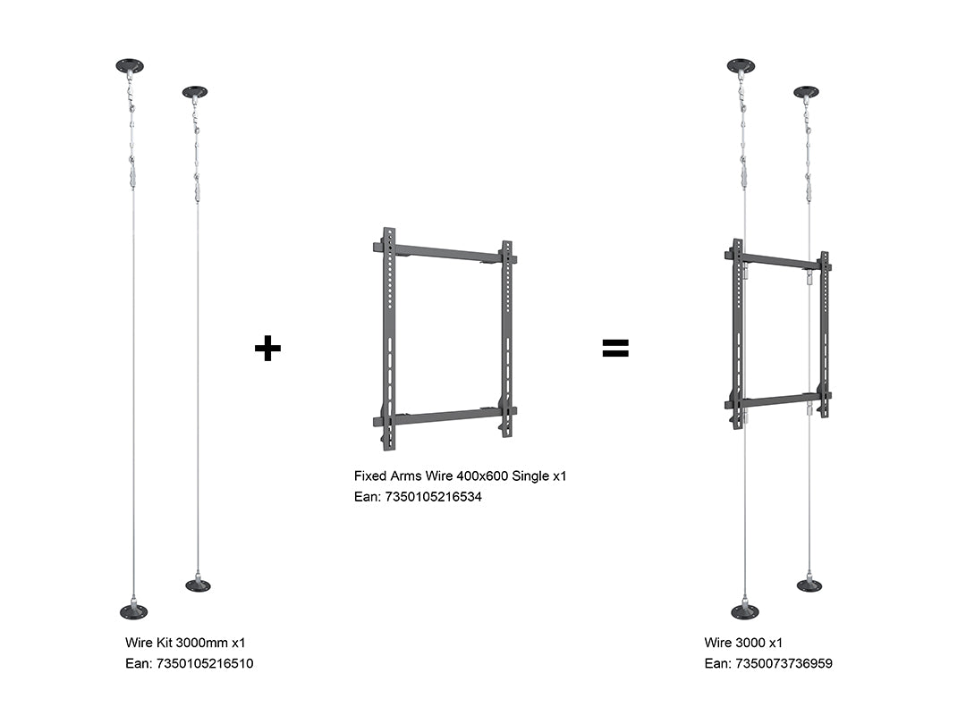 Multibrackets M Pro Series 400x600 Single Fixed Arms Wire | 7350105216534 Mounting Accessory Multibrackets