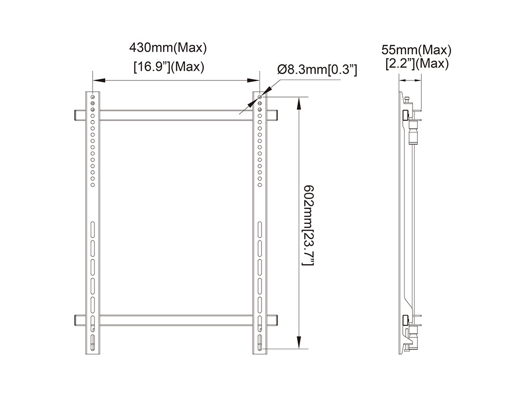 Multibrackets M Pro Series 400x600 Single Fixed Arms Wire | 7350105216534 Mounting Accessory Multibrackets