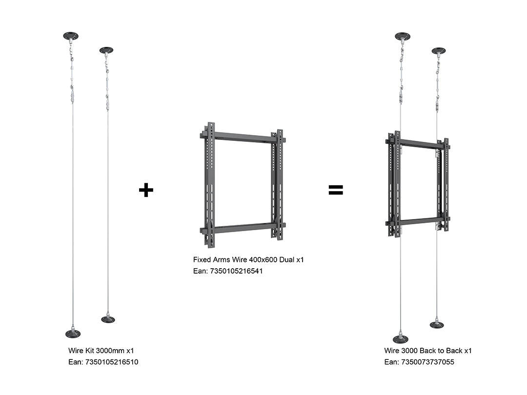 Multibrackets M Pro Series 400x600 Dual Fixed Arms Wire | 7350105216541 Mounting Accessory Multibrackets