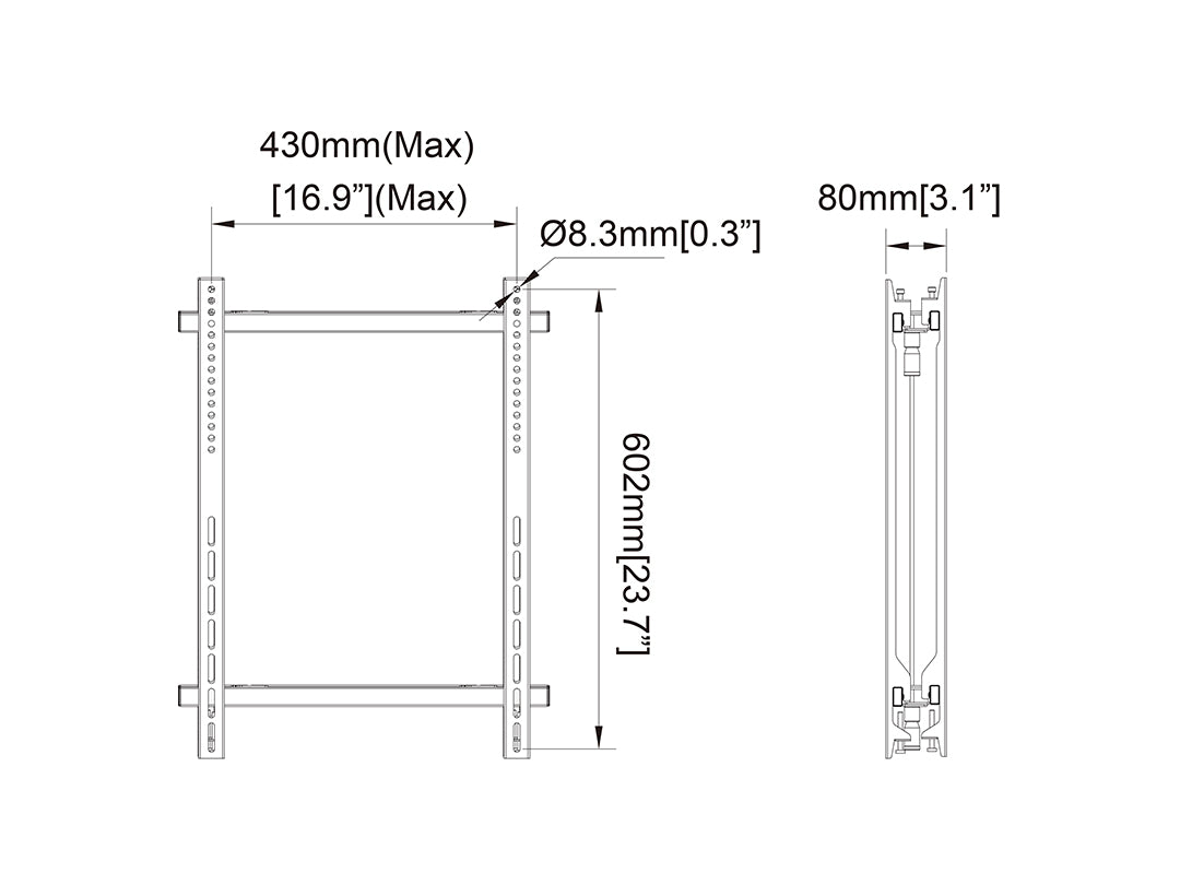 Multibrackets M Pro Series 400x600 Dual Fixed Arms Wire | 7350105216541 Mounting Accessory Multibrackets