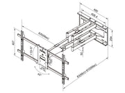 Multibrackets M Universal Long Reach Dual Arm TV Wall Mount - 50" to 80" Screen Wall Mount Bracket Multibrackets