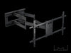 Multibrackets M Universal Long Reach Dual Arm TV Wall Mount - 50" to 80" Screen Wall Mount Bracket Multibrackets