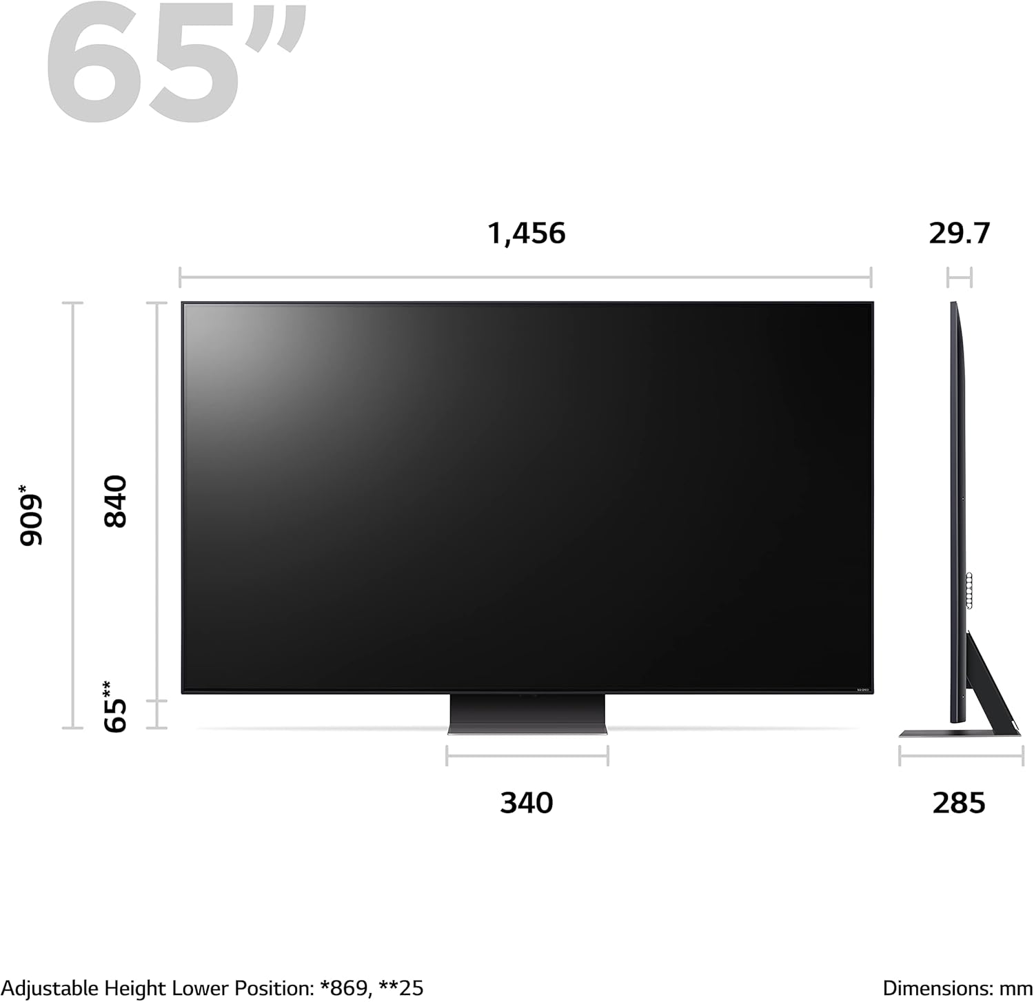 LG 65QNED866RE.AEK/QNED86 65 Inch 4K Smart Ultra HD TV Hotel TV LG
