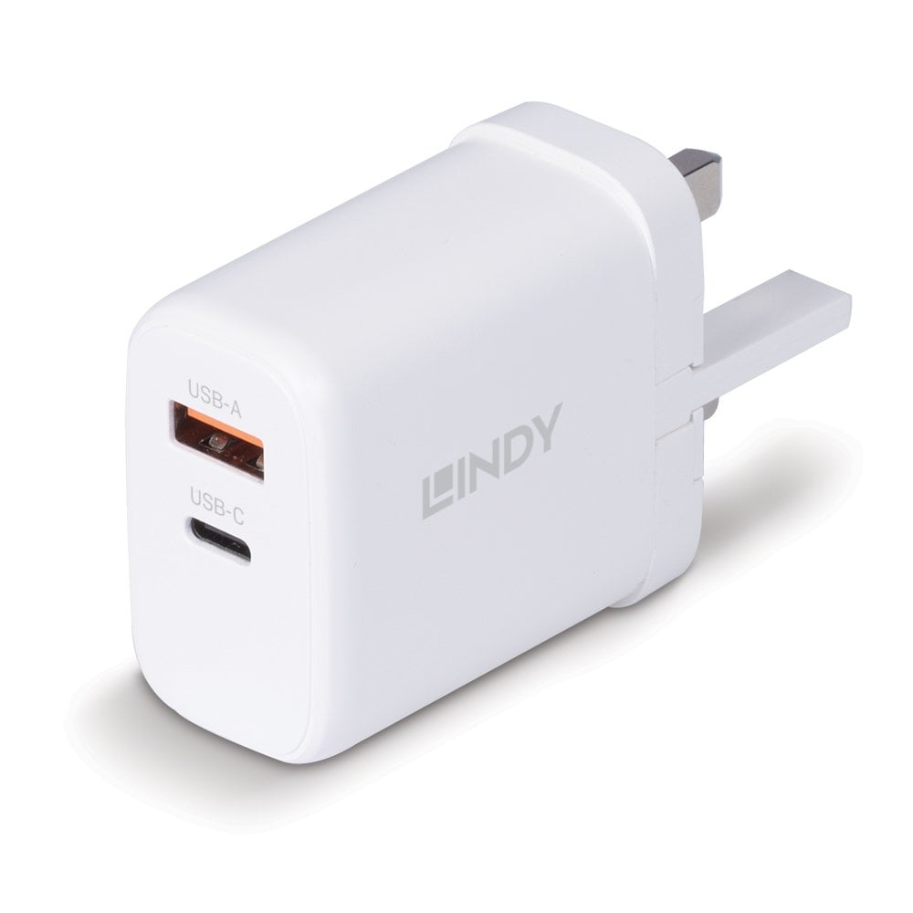 Lindy 65W USB Type A & C GaN Charger | 73429 Power & Charging Lindy