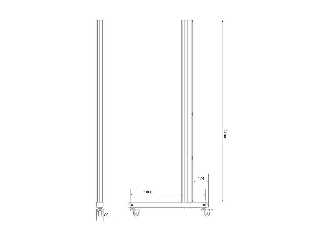 Multibrackets M Pro Series Wheelbase 270cm Pro Inc Castors Mounting Accessory Multibrackets