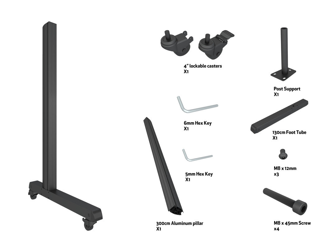 Multibrackets M Pro Series Wheelbase 300cm Pro Inc Castors Mounting Accessory Multibrackets