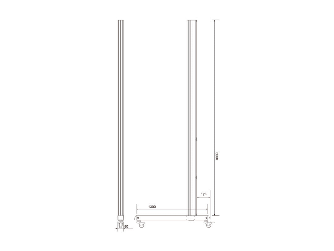 Multibrackets M Pro Series Wheelbase 300cm Pro Inc Castors Mounting Accessory Multibrackets