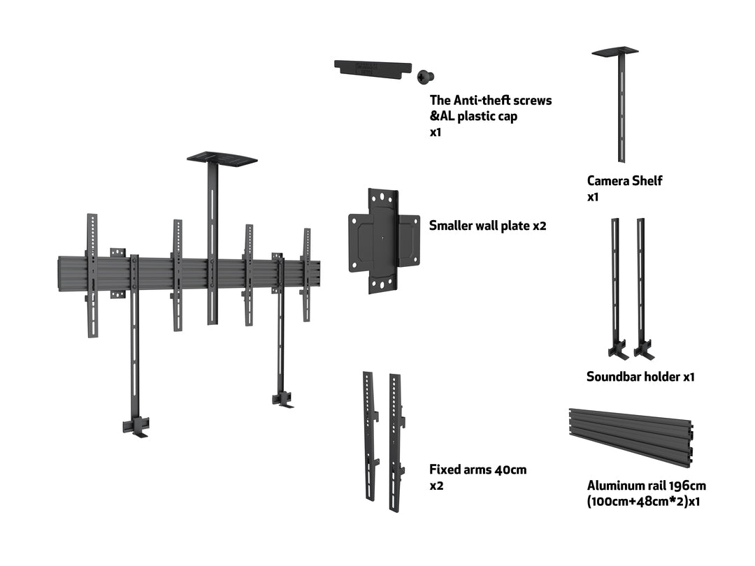 Multibrackets M Pro Series Collaboration Side by Side - 65" Wall Mount Bracket Multibrackets