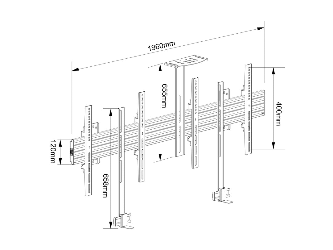 Multibrackets M Pro Series Collaboration Side by Side - 65" Wall Mount Bracket Multibrackets