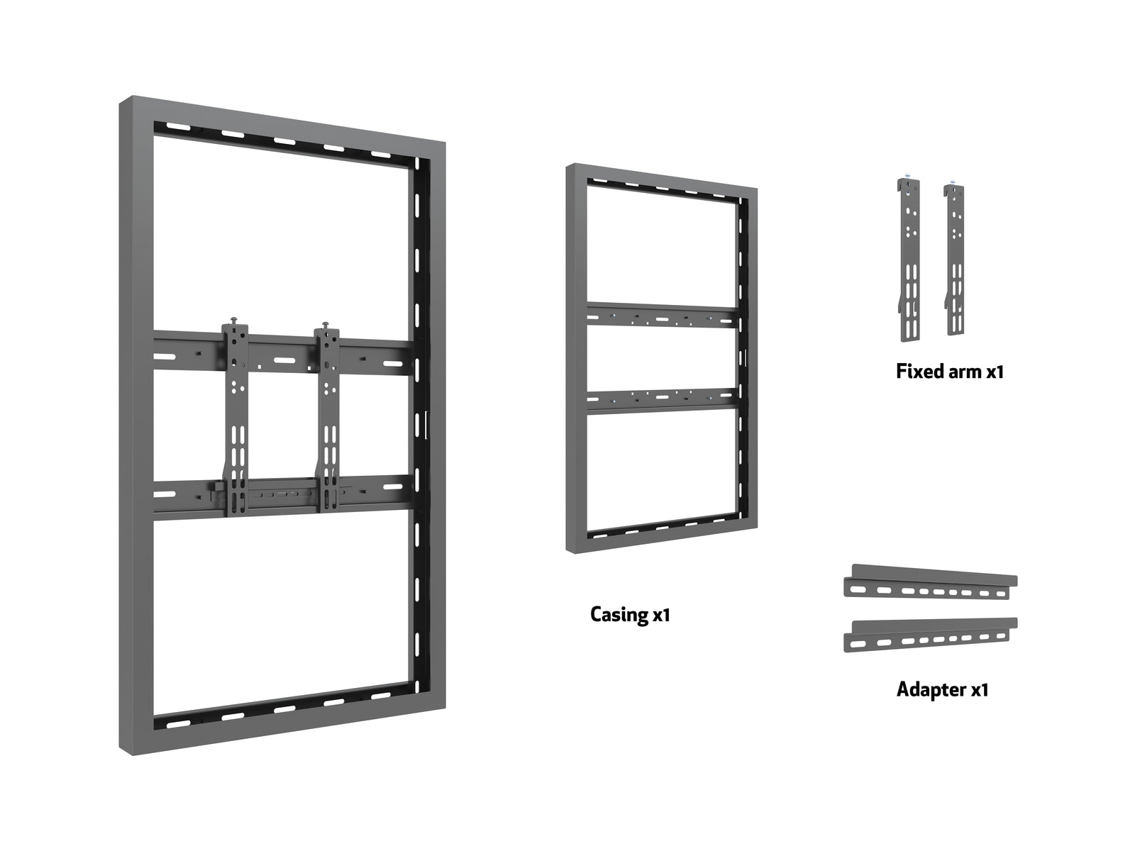 Multibrackets M Pro Series Enclosure 43" Wall Slim Small Black Signage Display Enclosures Multibrackets