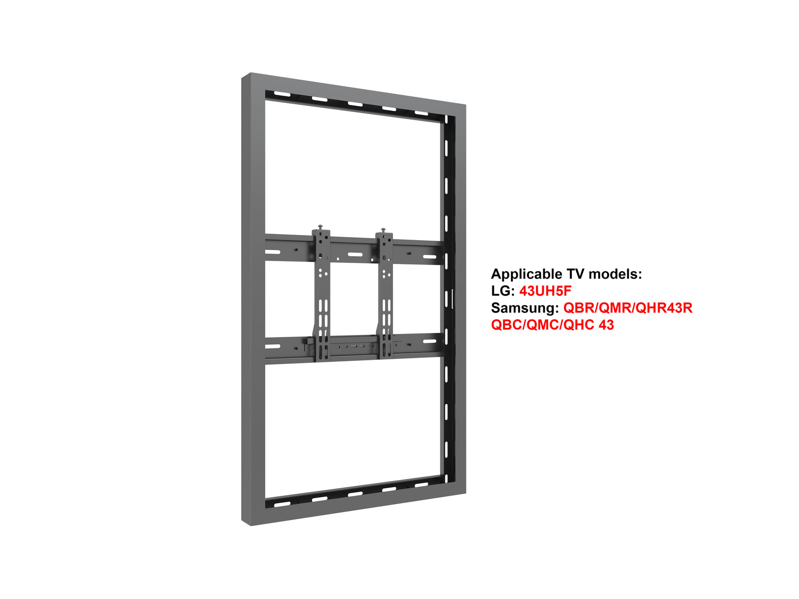 Multibrackets M Pro Series Enclosure 43" Wall Slim Small Black Signage Display Enclosures Multibrackets