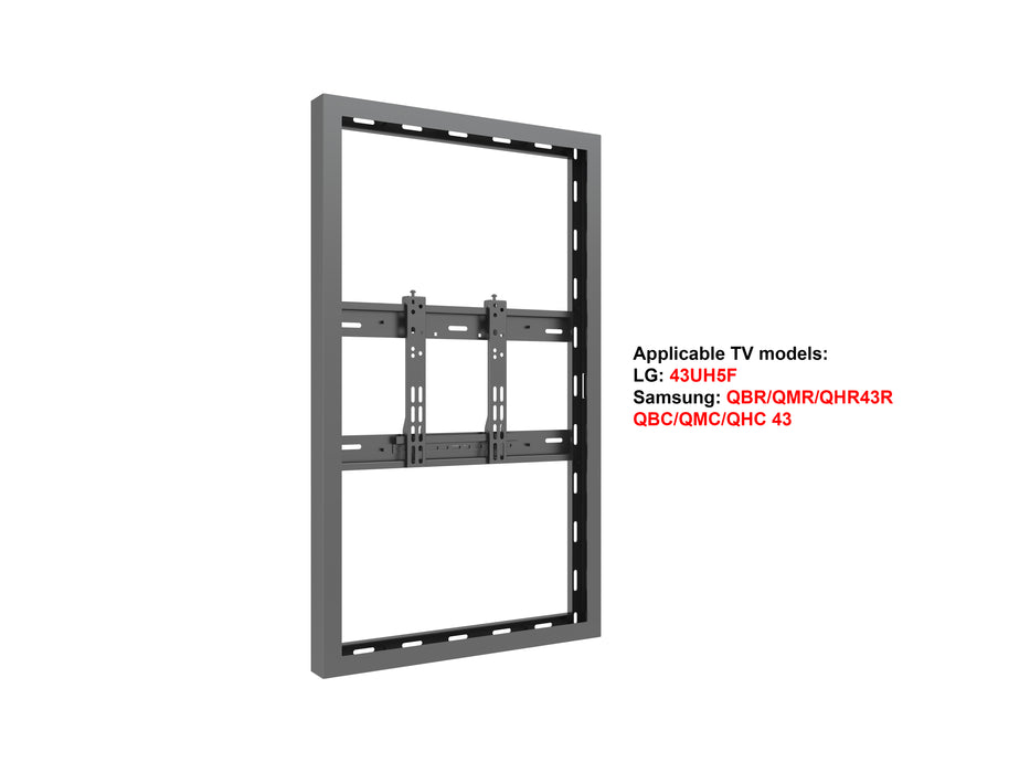 Multibrackets M Pro Series Enclosure 43" Wall Slim Small Black Signage Display Enclosures Multibrackets