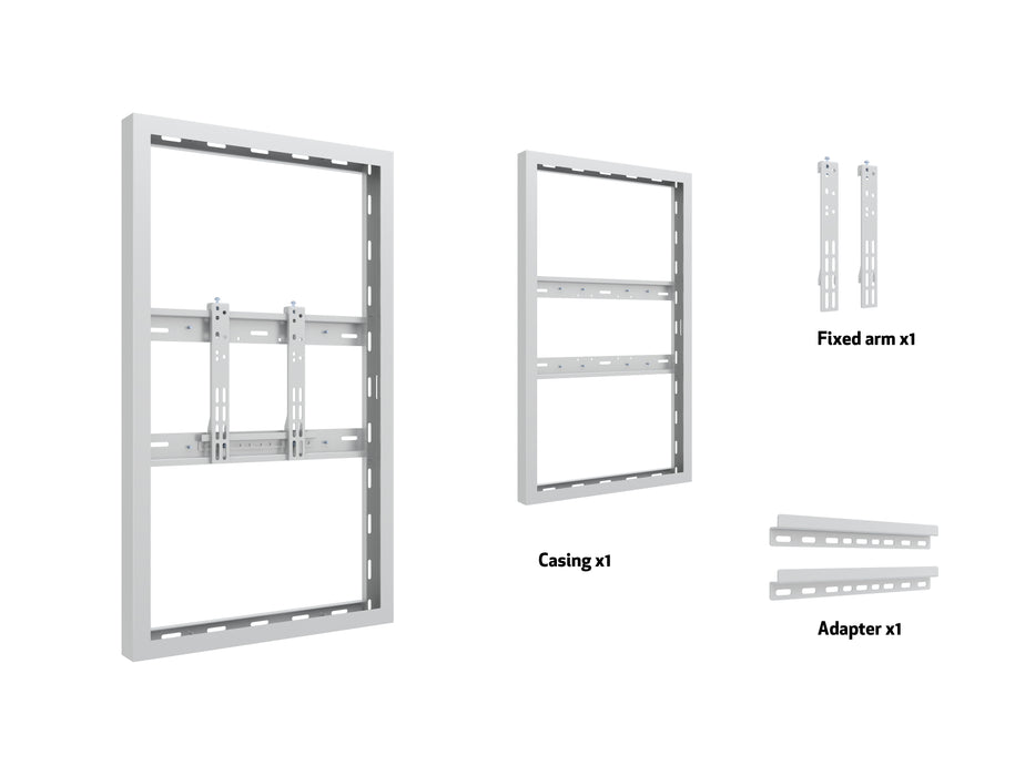 Multibrackets M Pro Series Enclosure 43" Wall Slim Small White Signage Display Enclosures Multibrackets