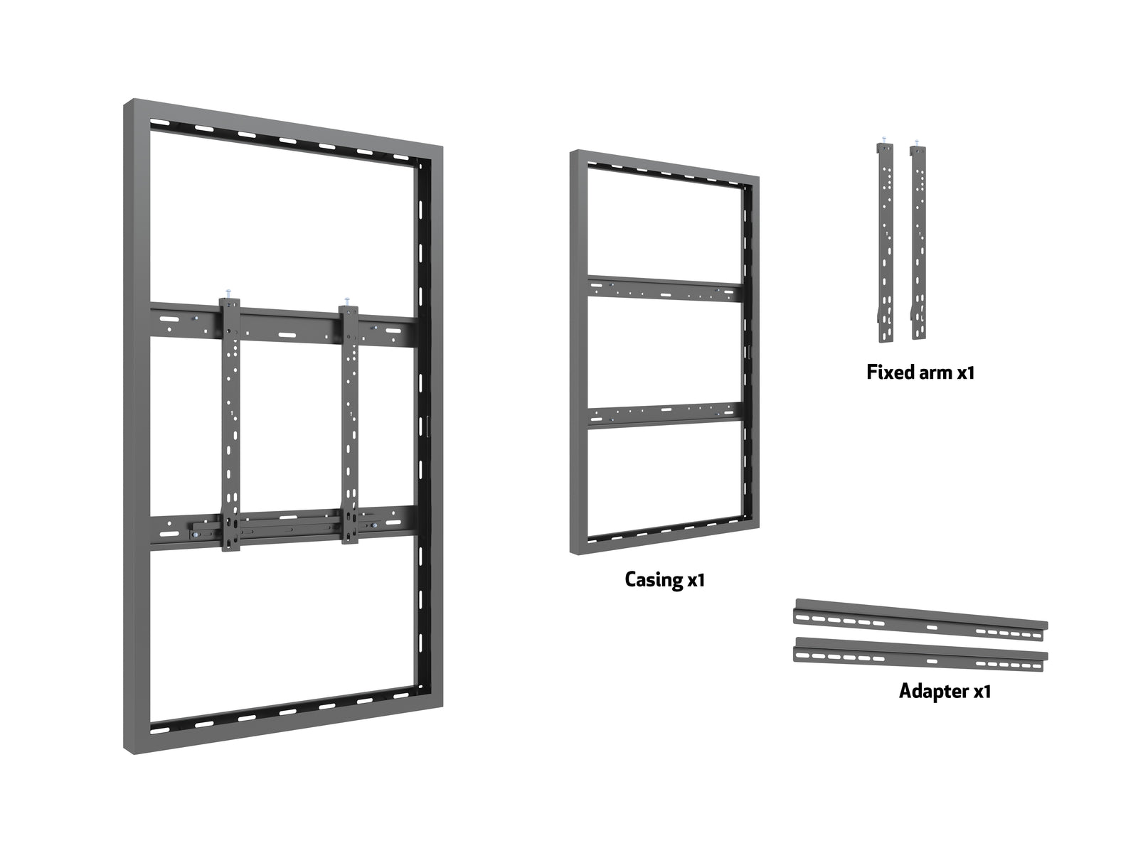 Multibrackets M Pro Series Enclosure 55" Wall Slim Medium Black Signage Display Enclosures Multibrackets