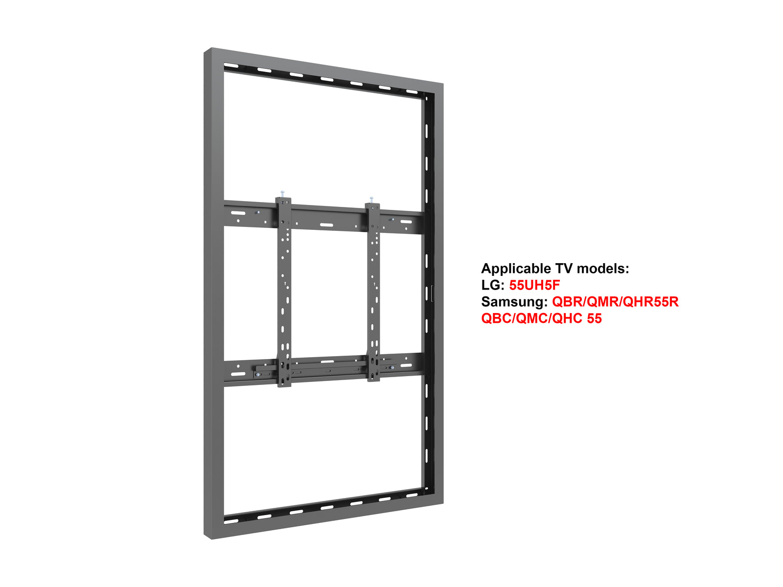 Multibrackets M Pro Series Enclosure 55" Wall Slim Medium Black Signage Display Enclosures Multibrackets