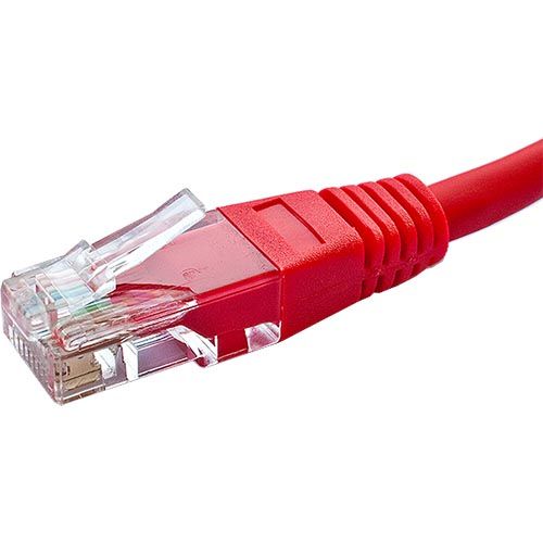 Cablenet 2m Cat5e RJ45 Red U/UTP PVC 24AWG Flush Moulded Booted Patch Lead LAN / Ethernet Cable Cablenet