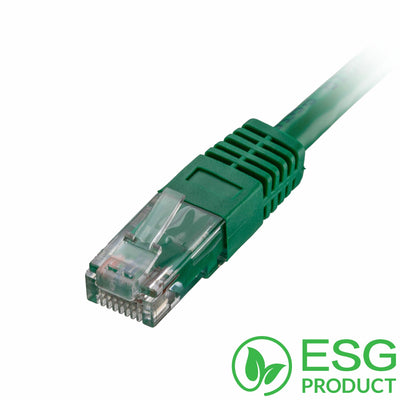 Cablenet 1m Cat5e RJ45 Green U/UTP PVC 24AWG Flush Moulded Booted P/Lead PK 100 Ethernet Cable Cablenet