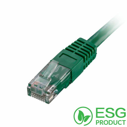 Cablenet 1m Cat5e RJ45 Green U/UTP PVC 24AWG Flush Moulded Booted P/Lead PK 100 Ethernet Cable Cablenet