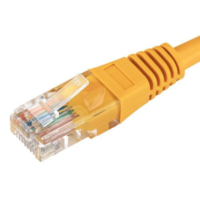 Cablenet 1.5m Cat5e RJ45 Yellow U/UTP PVC 24AWG Flush Moulded Booted Patch Lead LAN / Ethernet Cable Cablenet