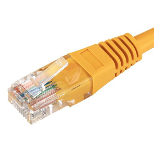 Cablenet 1.5m Cat5e RJ45 Yellow U/UTP PVC 24AWG Flush Moulded Booted Patch Lead Ethernet Cable Cablenet