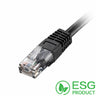 Cablenet 5m Cat5e RJ45 Black U/UTP PVC 24AWG Flush Moulded Booted P/Lead PK 50