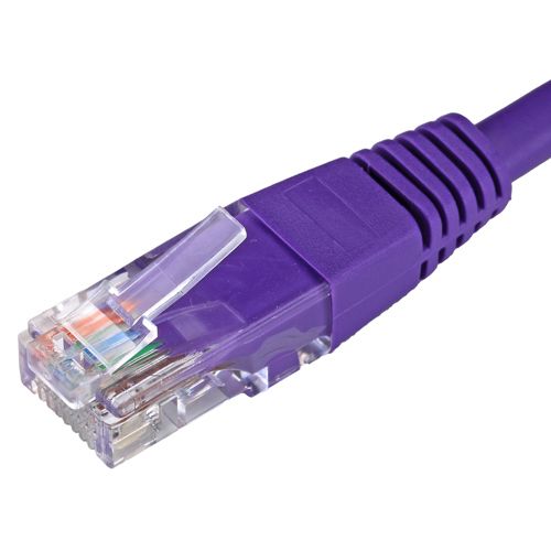 Cablenet 20m Cat5e RJ45 Violet U/UTP PVC 24AWG Flush Moulded Booted Patch Lead LAN / Ethernet Cable Cablenet