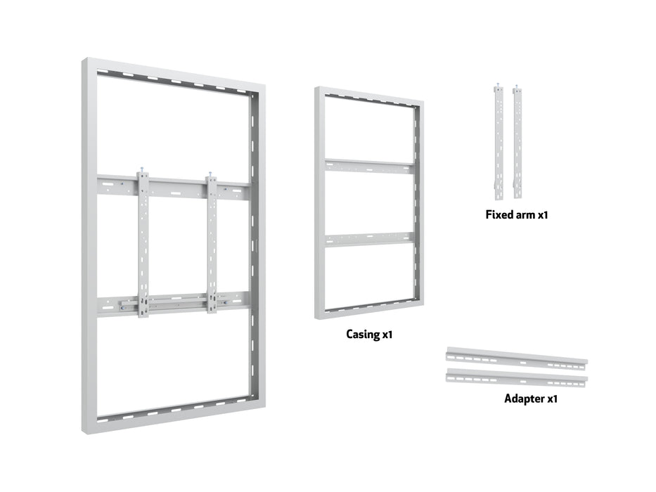 Multibrackets M Pro Series Enclosure 55" Wall Slim Medium White Signage Display Enclosures Multibrackets