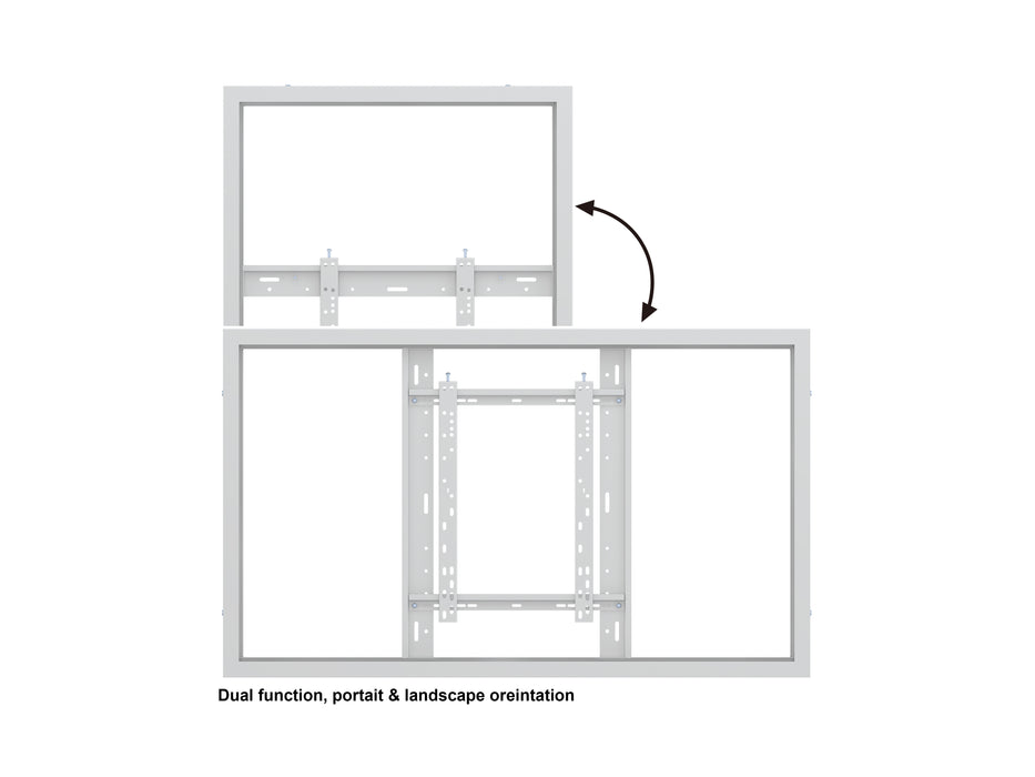 Multibrackets M Pro Series Enclosure 55" Wall Slim Medium White Signage Display Enclosures Multibrackets
