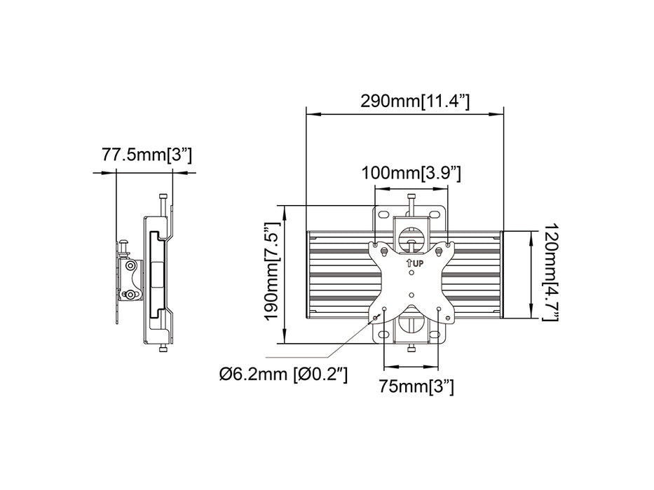 Multibrackets MBW1U Tilt M Wallmount Pro - (75/100) Wall Mount Bracket Multibrackets