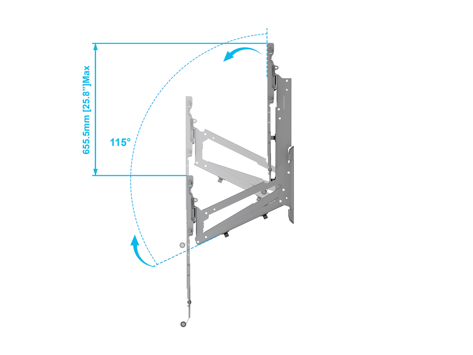 Multibrackets M Pull Down Full Motion Flexarm TV Wall Mount - 42" to 65" Screen Wall Mount Bracket Multibrackets