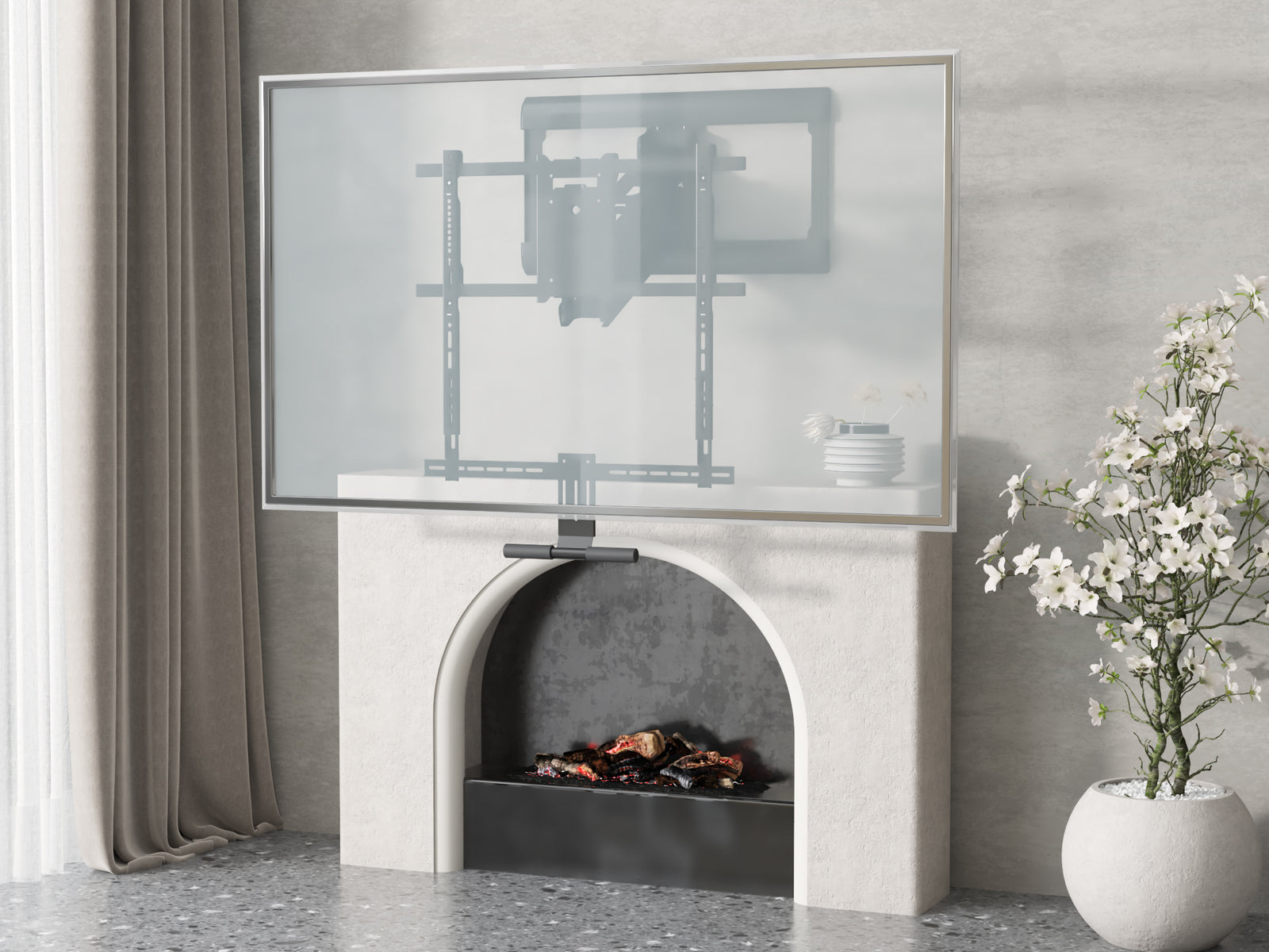Multibrackets M Pull Down Full Motion Flexarm TV Wall Mount - 42" to 65" Screen Wall Mount Bracket Multibrackets