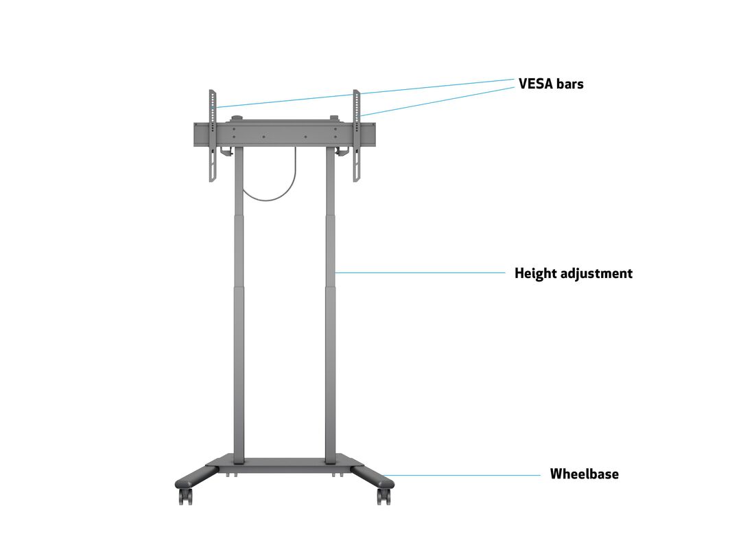 Multibrackets MB6751 M Electric Height-Adjustable Floorstand Display Trolley - Up to 37"-90" Screen Motorised Trolley Multibrackets