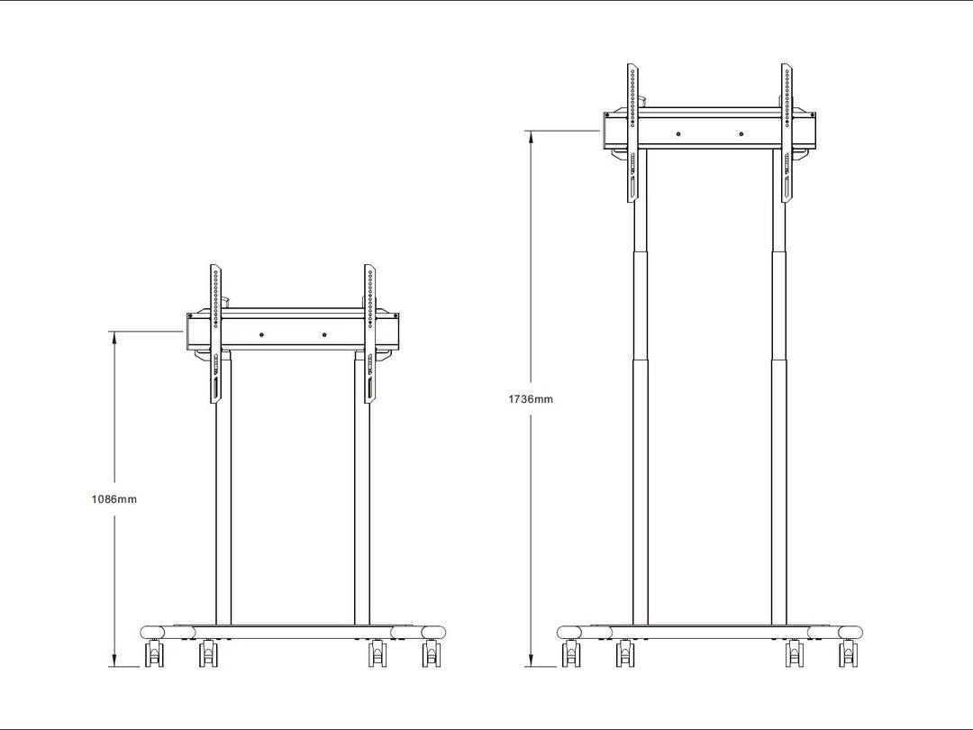 Multibrackets MB6751 M Electric Height-Adjustable Floorstand Display Trolley - Up to 37"-90" Screen Motorised Trolley Multibrackets