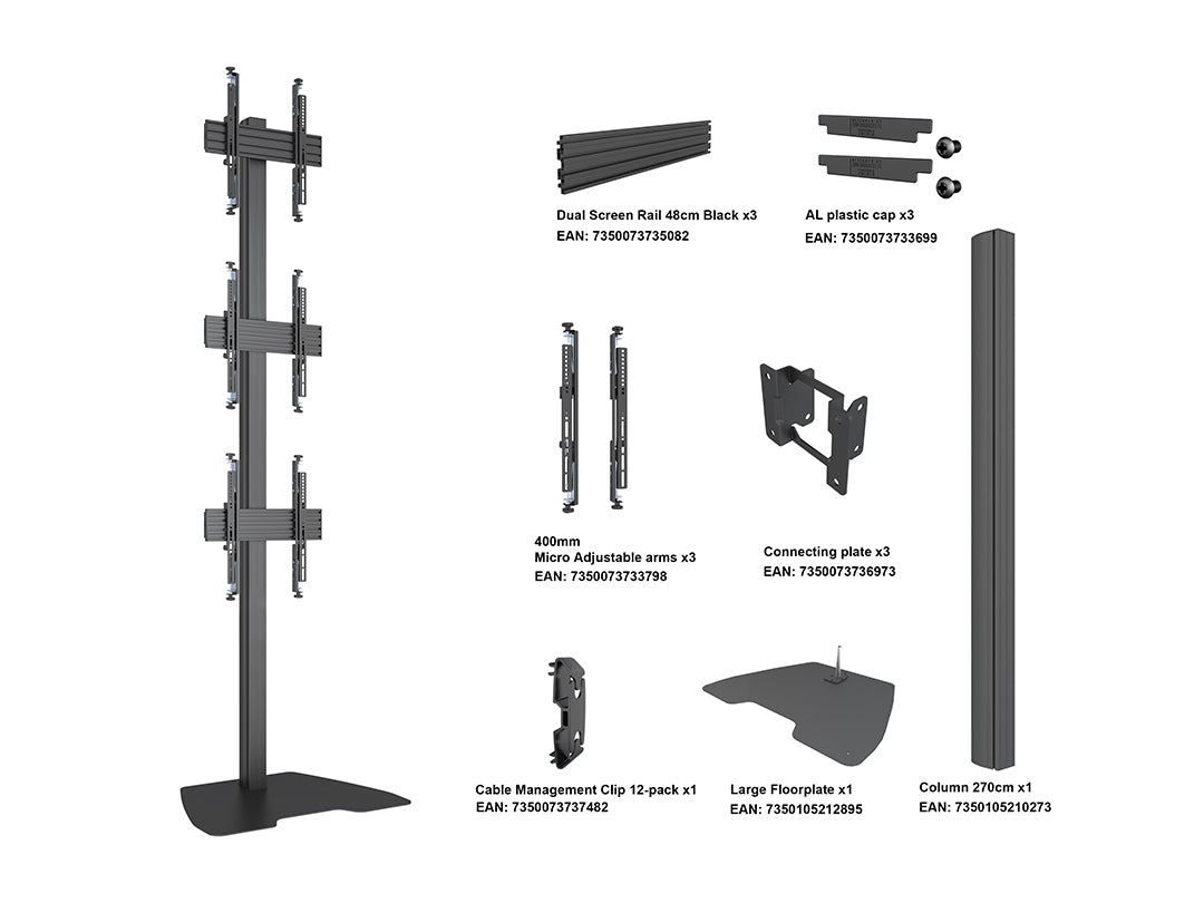 Multibrackets MBFSC3U M Floorstand Column Pro - (40"-65") Floor Stand Multibrackets