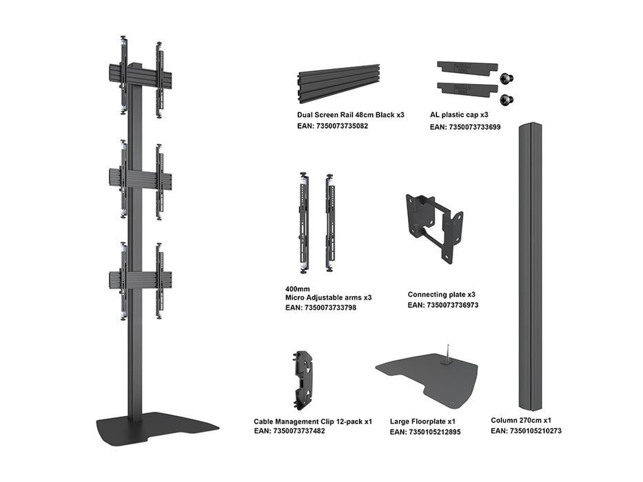 Multibrackets MBFSC3U M Floorstand Column Pro - (40"-65") Floor Stand Multibrackets