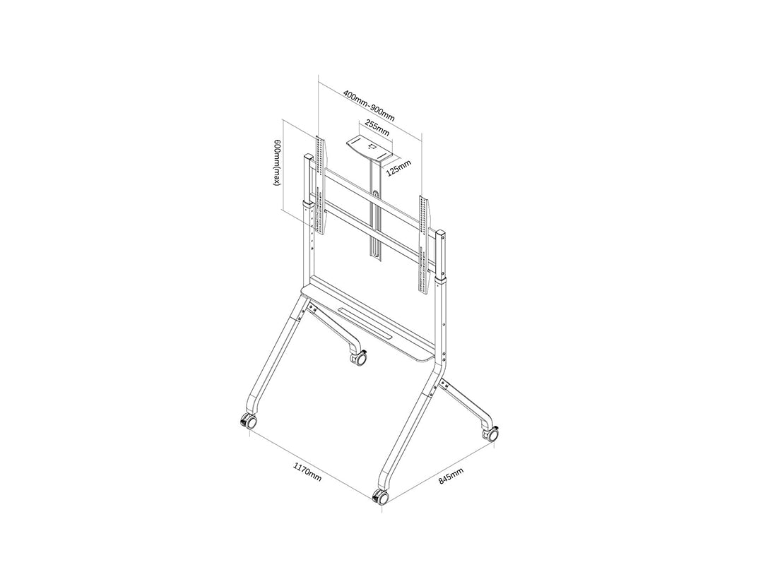 Multibrackets 55" - 86" Screens M Collaboration Display Trolley | 7350105216763 Open Box Mobile Trolley Multibrackets