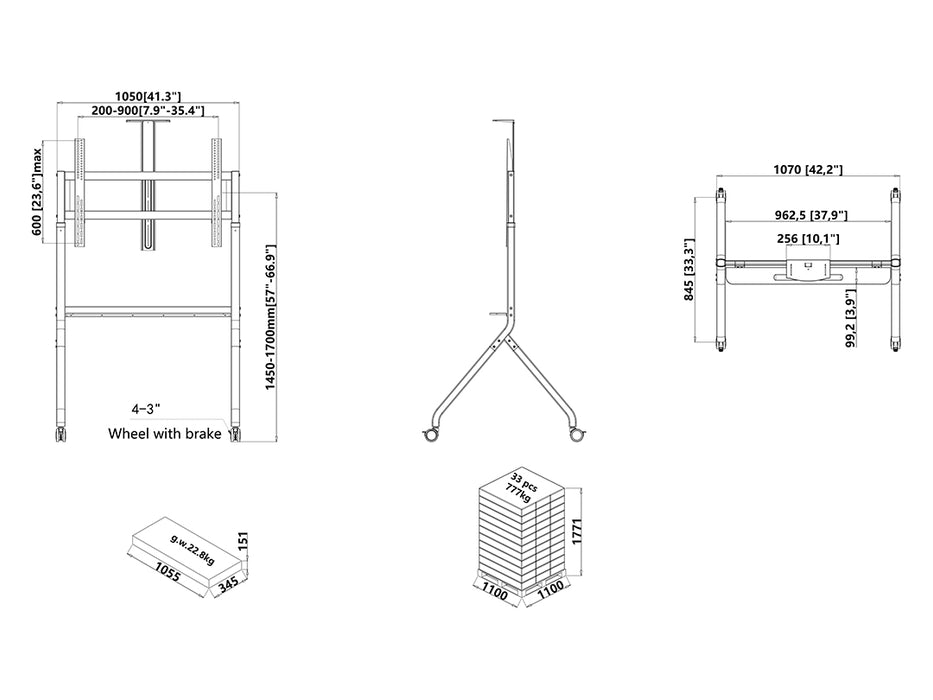 Multibrackets M Collaboration Floorstand For  55" - 86" Screens