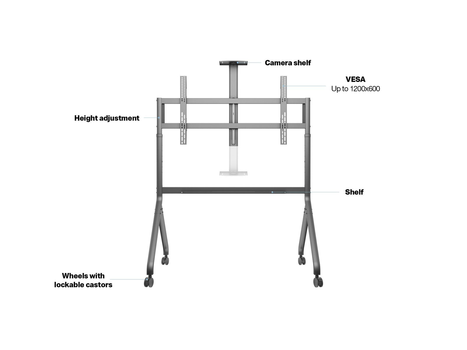 MultiBrackets M Collaboration Floorstand For 65”-100” Screen | 7350105216770 Floor Stand Multibrackets