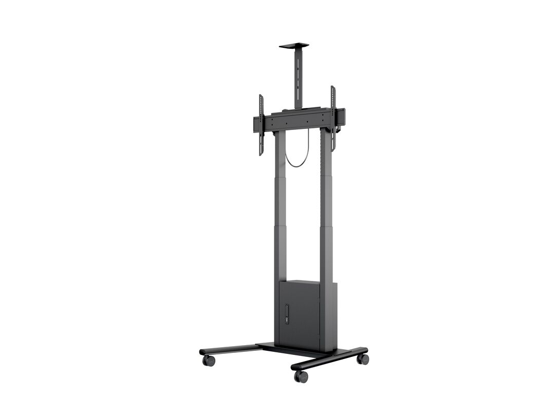 Multibrackets MB6775 Electric Height-Adjustable Display Trolley with Cam Shelf and Cabinet - Up to 42"-100" Screen Motorised Trolley Multibrackets